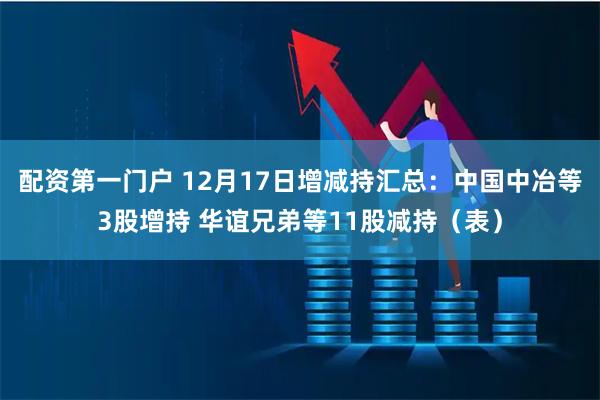 配资第一门户 12月17日增减持汇总：中国中冶等3股增持 华谊兄弟等11股减持（表）